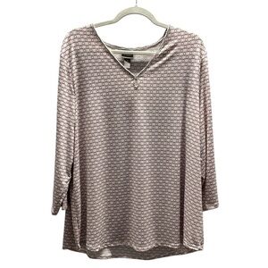 Chico’s Stretchy Knit V-Neck Tunic Top 3/4 Sleeves Size 4 (XXL/20)